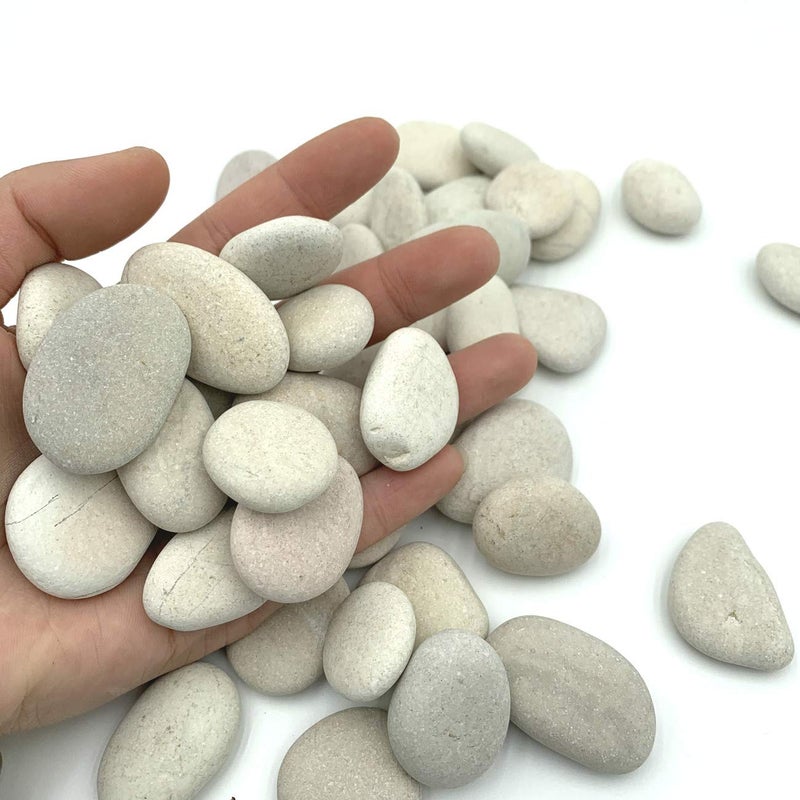 lifetop 50pcs Tiny White Painting Rocks DIY Rocks for Painting Detail-Painting Smooth Surface Stones,Arts and Crafts ,0.7 to 1.0 inches ,So Small Rocks, Hand Picked for Painting Rocks - Image 2